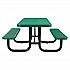 ADA Compliant Expanded Steel Picnic Table, Rectangular, 96 x 60 x 21.5, Green Top and Base (695289GN)