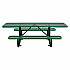 ADA Compliant Expanded Steel Picnic Table, Rectangular, 96 x 60 x 21.5, Green Top and Base (695289GN)
