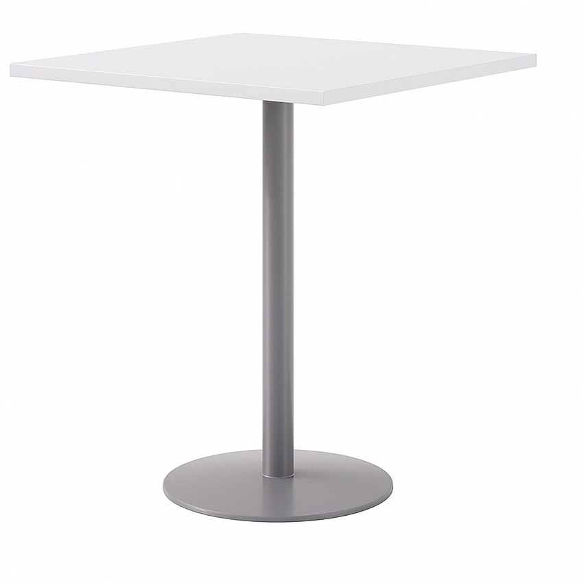 Pedestal Bistro Table with Four Espresso Jive Series Barstools, Square, 36 x 36 x 41, Designer White (811774039901)