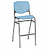Pedestal Bistro Table with Four Sky Blue Kool Series Barstools, Round, 36