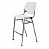 Pedestal Bistro Table with Four White Kool Series Barstools, Round, 36