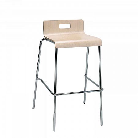 Pedestal Bistro Table with Four Natural Jive Series Barstools, Square, 36 x 36 x 41, Designer White (811774039895)
