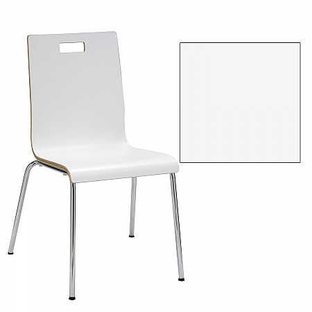 Pedestal Table with Four White Jive Series Chairs, Round, 36