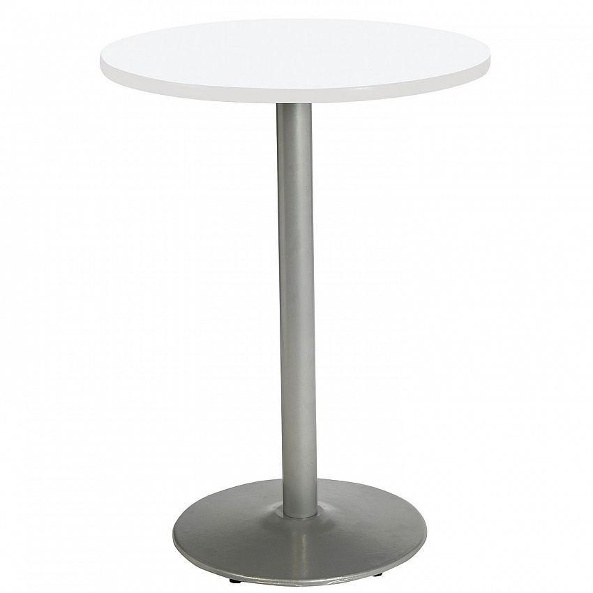 Pedestal Bistro Table with Four Brownstone Kool Series Barstools, Round, 36" Dia x 41h, Designer White (811774037129)