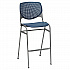 Pedestal Bistro Table with Four Navy Kool Series Barstools, Round, 36