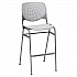 Pedestal Bistro Table with Four Light Gray Kool Series Barstools, Round, 36