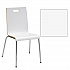Pedestal Table with Four White Jive Series Chairs, Round, 36