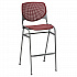 Pedestal Bistro Table with Four Burgundy Kool Series Barstools, Round, 36