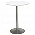 Pedestal Bistro Table with Four Periwinkle Kool Series Barstools, Round, 36
