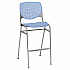 Pedestal Bistro Table with Four Periwinkle Kool Series Barstools, Round, 36