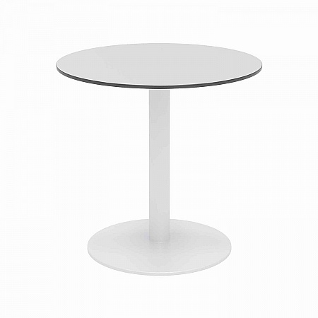 Eveleen Outdoor Patio Table with Two Gray Powder-Coated Polymer Chairs, 30