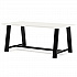 Midtown Bistro Dining Table with Four Navy Kool Barstools, 36 x 72 x 41, Designer White (840031900548)