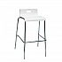 Pedestal Bistro Table with Four White Jive Series Barstools, Round, 36