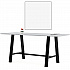Midtown Bistro Dining Table with Four Periwinkle Kool Barstools, 36 x 72 x 41, Designer White (840031900623)