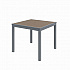 Eveleen Outdoor Patio Table with Four Mocha Powder-Coated Polymer Chairs, Square, 32