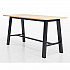 Midtown Bistro Dining Table with Four Lime Green Kool Barstools, 36 x 72 x 41, Kensington Maple (840031900791)