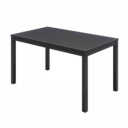 Eveleen Outdoor Patio Table with Two Black Powder-Coated Polymer Chairs and Two Benches, 32 x 55, Gray (840031925152)