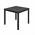 Eveleen Outdoor Patio Table with Six Black Powder-Coated Polymer Chairs, 32 x 55 x 29, Black (840031925244)