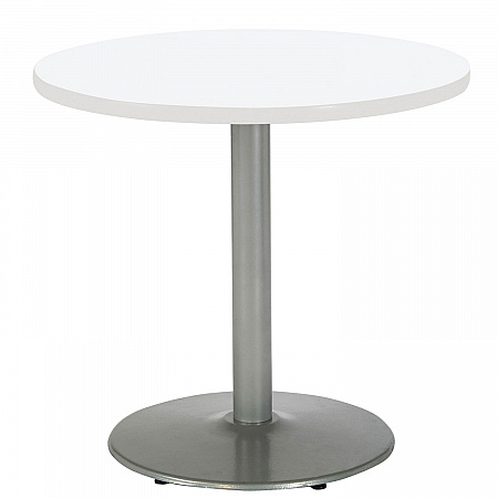 Pedestal Table with Four Lime Green Kool Series Chairs, Round, 36