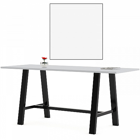 Midtown Bistro Dining Table with Four White Kool Barstools, 36 x 72 x 41, Designer White (840031900562)