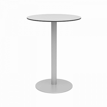 Eveleen Outdoor Bistro Patio Table, Two Mocha Powder-Coated Polymer Barstools, Round, 30
