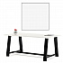Midtown Dining Table with Four Lime Green Kool Series Chairs, 36 x 72 x 30, Designer White (840031900302)