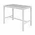 Eveleen Outdoor Bistro Patio Table with Four Gray Powder-Coated Polymer Barstools, 32 x 55, Gray (840031925206)