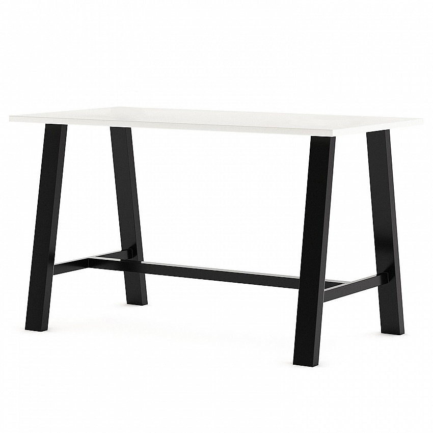 Midtown Dining Table with Four Burgundy Kool Series Chairs, 36 x 72 x 30, Designer White (840031900258)