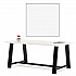 Midtown Dining Table with Four Burgundy Kool Series Chairs, 36 x 72 x 30, Designer White (840031900258)