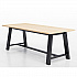 Midtown Dining Table with Four Light Gray Kool Series Chairs, 36 x 72 x 30, Kensington Maple (840031900487)