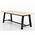 Midtown Dining Table with Four Lime Green Kool Series Chairs, 36 x 72 x 30, Kensington Maple (840031900494)