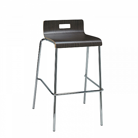 Pedestal Bistro Table with Four Espresso Jive Series Barstools, Round, 36