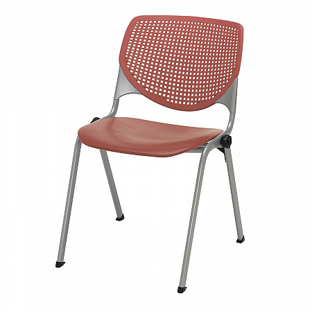 Pedestal Table with Four Coral Kool Series Chairs, Round, 36