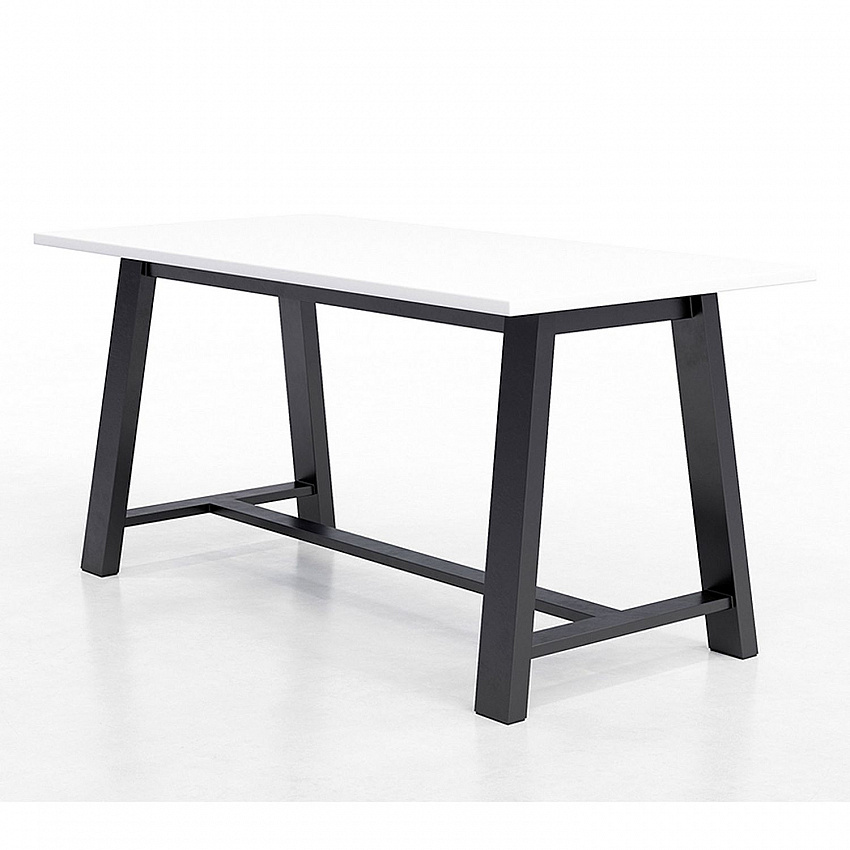 Midtown Dining Table with Four Lime Green Kool Series Chairs, 36 x 72 x 30, Designer White (840031900302)