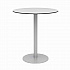 Eveleen Outdoor Bistro Patio Table with Four Mocha Powder-Coated Polymer Barstools, Round, 41