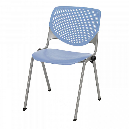 Pedestal Table with Four Periwinkle Kool Series Chairs, Round, 36