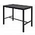 Eveleen Outdoor Bistro Patio Table with Four Black Powder-Coated Polymer Barstools, 32 x 55, Black (840031925213)