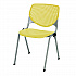 Pedestal Table with Four Yellow Kool Series Chairs, Round, 36