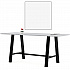 Midtown Bistro Dining Table with Four Lime Green Kool Barstools, 36 x 72 x 41, Designer White (840031900609)