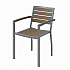 Eveleen Outdoor Patio Table with Six Mocha Powder-Coated Polymer Chairs, 32 x 55 x 29, Mocha (840031918529)