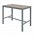 Eveleen Outdoor Bistro Patio Table with Four Mocha Powder-Coated Polymer Barstools, 32 x 55, Mocha (840031925190)