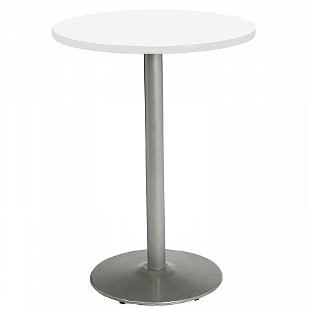 Pedestal Bistro Table with Four Lime Green Kool Series Barstools, Round, 36