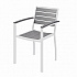Eveleen Outdoor Patio Table with Six Gray Powder-Coated Polymer Chairs, 32 x 55 x 29, Gray (840031918536)