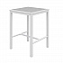 Eveleen Outdoor Bistro Patio Table with Two Gray Powder-Coated Polymer Barstools, 30
