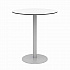 Eveleen Outdoor Bistro Patio Table with Four Gray Powder-Coated Polymer Barstools, Round, 41