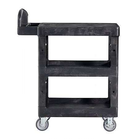 BRUTE 3-Shelf Heavy-Duty Ergo Flat Utility Cart, Plastic, 3 Shelves, 600 lb Capacity, 25.24