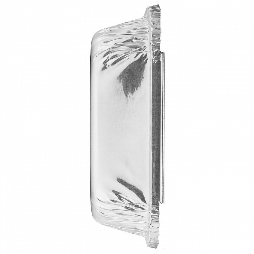 Three-Compartment Oblong Food Container, 24 oz, 6.38 x 1.47 x 8, Silver, Aluminum, 500/Carton (204500)