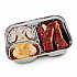 Three-Compartment Oblong Food Container, 24 oz, 6.38 x 1.47 x 8, Silver, Aluminum, 500/Carton (204500)
