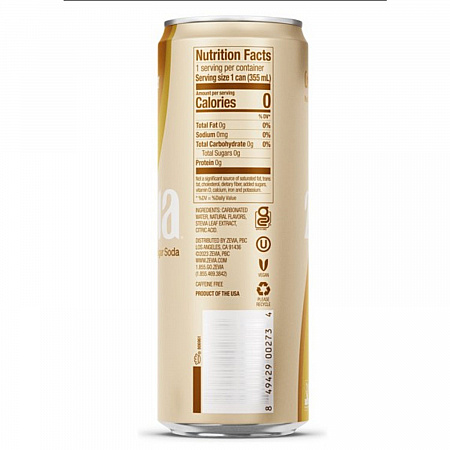 Zero Sugar Naturally Sweetened Soda, Creamy Root Beer, 12 oz Can, 12/Carton (0190512)