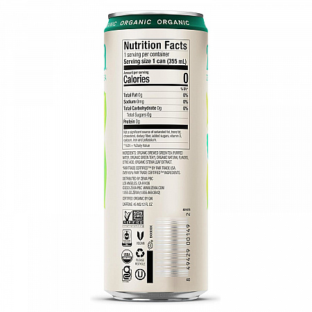 Zero Sugar Naturally Sweetened Green Tea, 12 oz Can, 12/Carton (0170612)